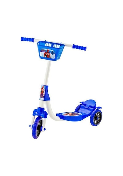 Spiderman 3 Tekerlekli Scooter - Sepetli Scooter - Frenli Scooter - Örümcek Adam Çocuk Scooter