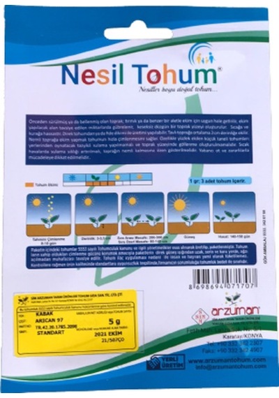 Bal Kabağı Atalık Tohum 3 Paket