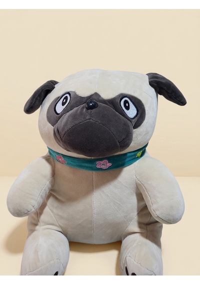 Peluş Oturan Köpek 45 Cm Bej - Kahverengi