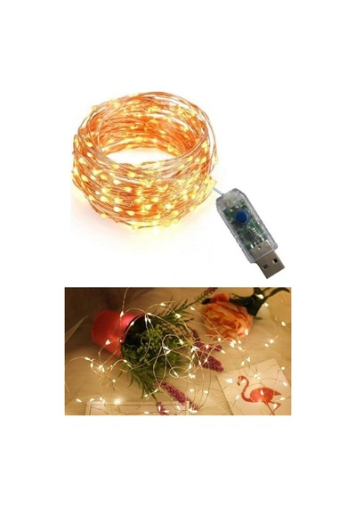 Tedaks Yılbaşı Ve Özel Konsept Dekorasyon 5 Mt Usb Bağlantılı Led Işık Sarı