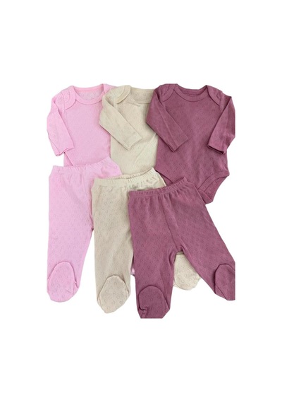 Necix's Altıntaş Baby Vigo Kız Bebek Organik Body Ve Altı Üçlü Takım Funda Funda