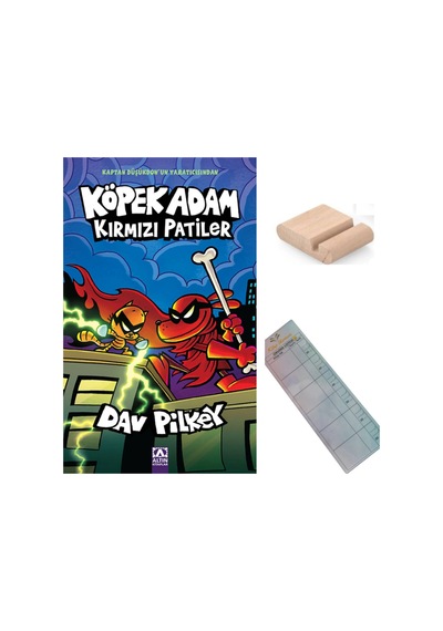 Köpek Adam 12 - Kırmızı Patiler - 8-12 Yaş Hikaye / Çizgi Roman + Tablet Tutucu+ Takip Ayracı
