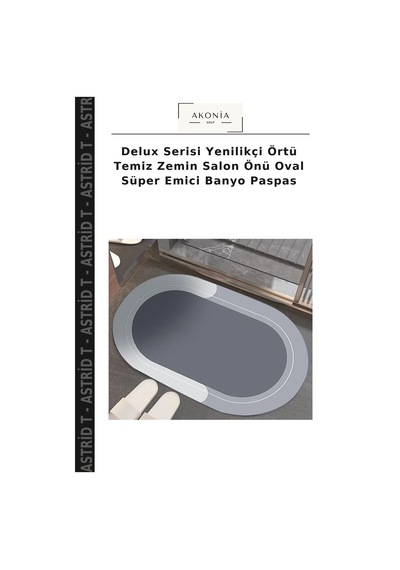 Delux Serisi Yenilikçi Örtü Temiz Zemin Salon Önü Oval Süper Emici Banyo Paspas Dİğer