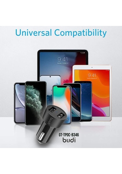 Cc622bs 17w 3.4a Dual Port Usb Araç Şarj Cihazı - Kompakt Ve Hafif Çift Usb Girişli Araç Şarj Aleti