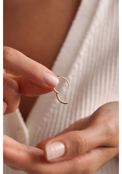 Altın Du Z Oval Halka Ku Pe 1.4 Cm 3mm