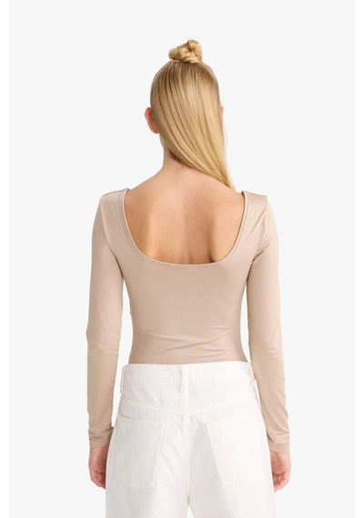 Defacto Coool U Yaka Uzun Kollu Çıtçıtlı Body F8042ax25aubg208 Bej