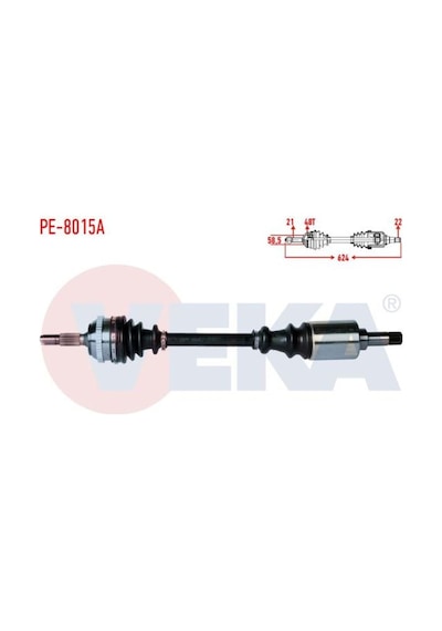 Peugeot 106 Iı 1.4i Abslı 48 Dıs Uzunluk 624mm 1996-2002 Komple Aks Sol Ön 32722q