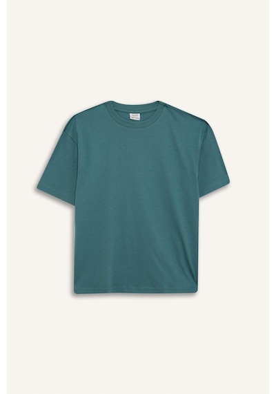 DeFacto Erkek Çocuk Oversize Geniş Kalıp Bisiklet Yaka Basic Düz Kısa Kollu Tişört B5927A825SMGN469