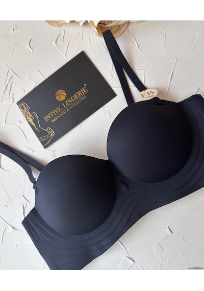 Lady Baby Straplez Kesim Destekli Dikişsiz Balensiz Toparlayıcılı Siyah