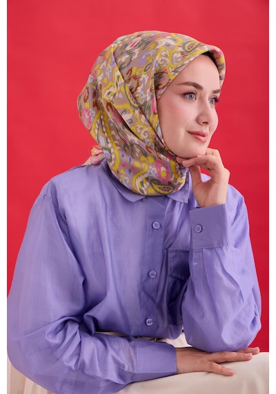 Silk Home Twill İpek Eşarp 11478-11 Pembe, Sarı, Vizon, Yeşil, Eflatun