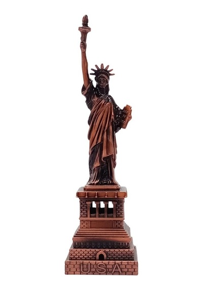 Vintage Metal Usa Özgürlük Heykeli Biblo Antik Bakır 15 Cm