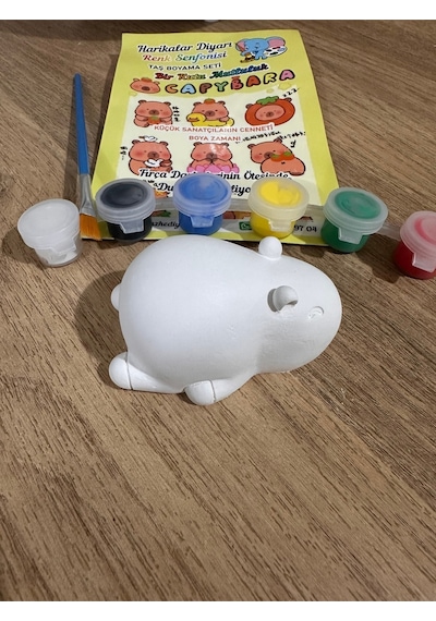Capybara Figürlü Taş Boyama 3d Eğitici Boyama
