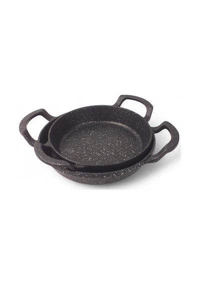 2'li Granit Alüminyum Döküm Sahan Seti Yapışmaz Yumurta & Kızartma Tavası Granit Omlet Tavası 18cm + 20cm Eşit Isı Dağılımı Ve Dayanıklı Çok Renkli
