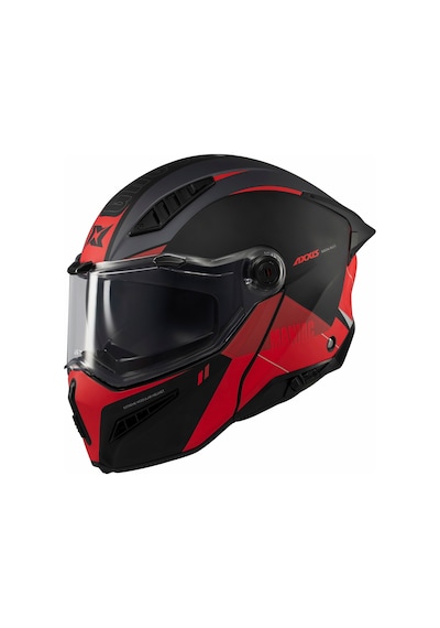 Axxis Ghostfighter Sv Maniac B5 Motosiklet Çene Açılır Kask Siyah Kırmızı
