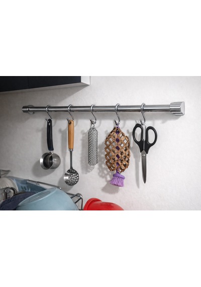 Paslanmaz Çelik Krom Kaplama Banyo , Mutfak , Çok Amaçlı Askılık 30 Cm Gri