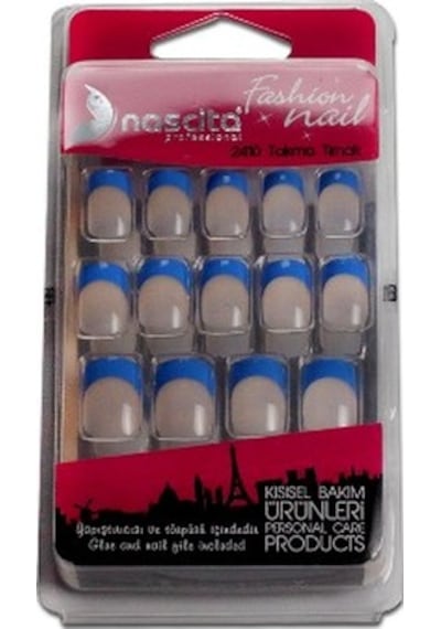 Nascita Şeffaf Mavi French Takma Tırnak 088 24'lü