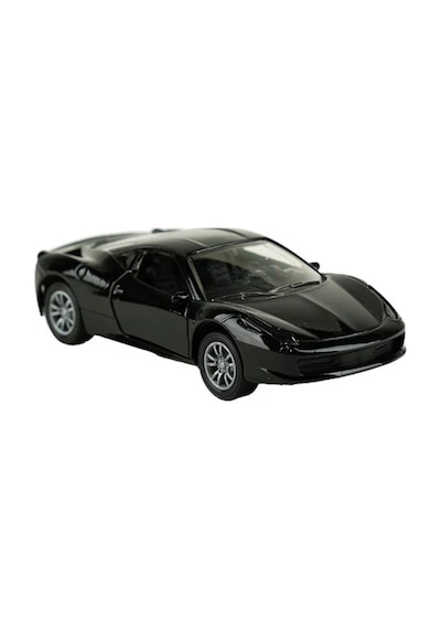 Die Cast Metal Sesli Ve Işıklı Çek Bırak Siyah Spor Araba