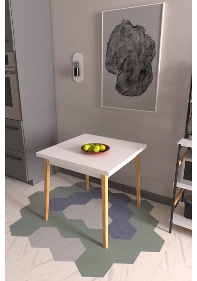 Vilinze Avanos Beyaz Naturel Sabit Mdf Kare Ahşap Mutfak Masası - 80x80 Cm Vilinze Avanos Beyaz Naturel Sabit Mdf Kare Ahşap Mutfak Masası - 80x80 Cm
