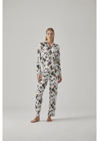 Relax Mode Kadın Gömlek Pijama Takım - 10778 Renkli