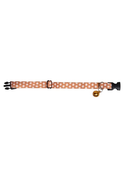 Pettagart Güvenlik Kilitli Hardal Beyaz Puantiyeli Zilli Kedi Boyun Tasması 22-30 Cm Çok Renkli