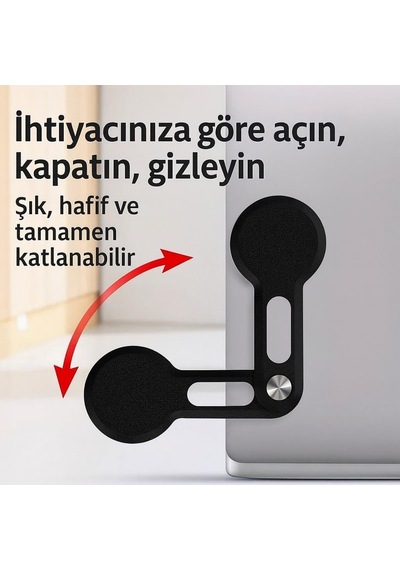 Polham Manyetik Telefon Tutucu Laptop, Araba Ekranı Ve Monitör Uyumlu Güçlü Mıknatıs, İz Bırakmayan Yapışkan, Katlanabilir Alüminyum 2 Mixed