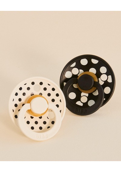 Bibs Studio Polka Big Kauçuk Emzik - Black Ivory 0-6 Ay