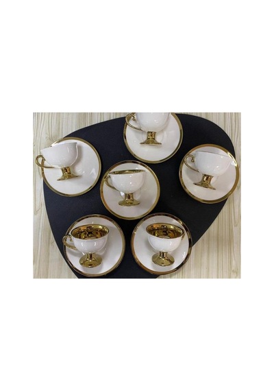 Kahve Fincanı Victoria Gold Beyaz 6 Kişilik Vogue-123-6526