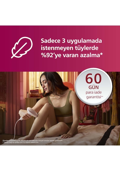 Philips Lumea 7000 Serisi BRI924/00 IPL Tüy Alma,Yüz Temizleme Cihazı, Vücut ve Yüz, 2 Başlık, Çanta