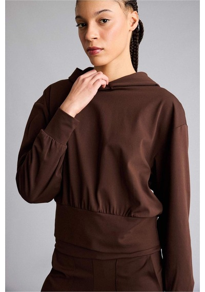 Defacto Kapüşonlu Sporcu Sweatshirt G5664ax25wnbn192 Kahve-bn192