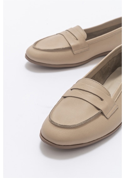 Luvishoes F02 Biskuvi Cilt Kadın Babet Koyu Bej
