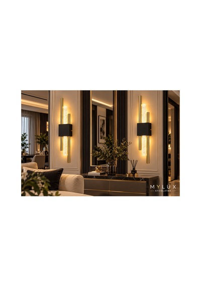 Mylüx Kabarcıklı Kirpi Aplik Gold Siyah Pilli Kablosuz 9w Led 50 Cm Modern Duvar Apliği Siyah Siyah