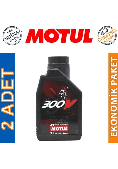 Motul 300V Fl 15W-60 4T 4 Zamanlı Motosiklet Motor Yağı 2 x 1 L