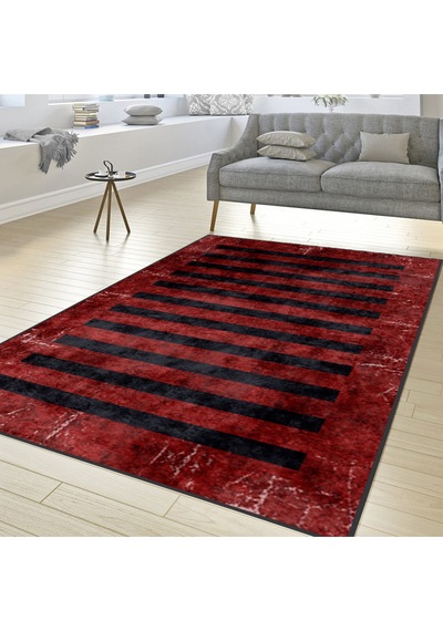 Rovigo Home Dijital Baskı Yıkanabilir Kaymaz Taban Salon Halısı RVG1539-SD250 Çok Renkli