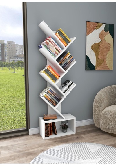 Enda Home X Çalışma Odası Seti Çalışma Masası Kitaplık Komodin Beyaz Çalışma Masası Kitaplık Seti Beyaz