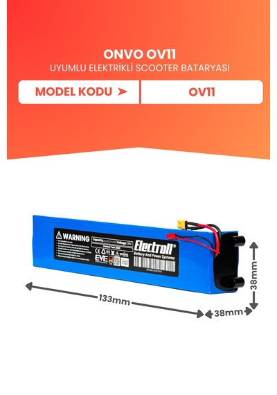 Onvo Ov11 Batarya Yüksek Kapasite 48v 12.800mah Pil