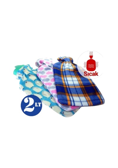 Sıcak Su Torbası 2 Litre Polar Peluş Polar Kılıflı Sıcak