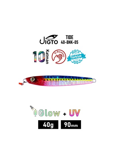 Jig, Zoka, Suni Yem, Glow Uv Metal Jig, 40gr 9cm Tide 40