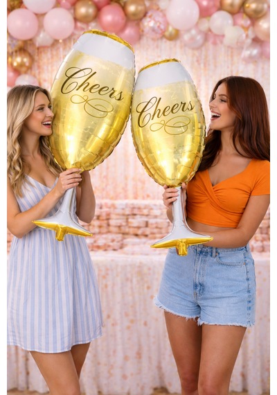 1 Adet Dev Boy Kadeh Şeklinde Folyo Balon Bride To Be Bekarlığa Veda Partisi Balonu 92cm X 37cm Altın