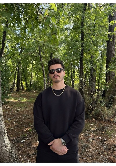 Erkek Oversize Bisiklet Yaka Geniş Kesim Sweatshirt SIYAH