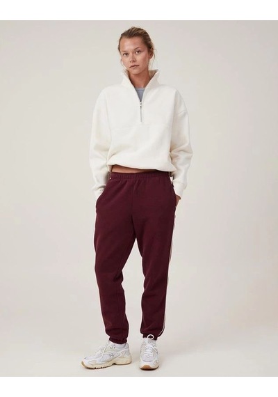Kadın 3 İplik Pamuklu Oversize Yarım Fermuarlı Yakalı Basic Sweatshirt - Beyaz
