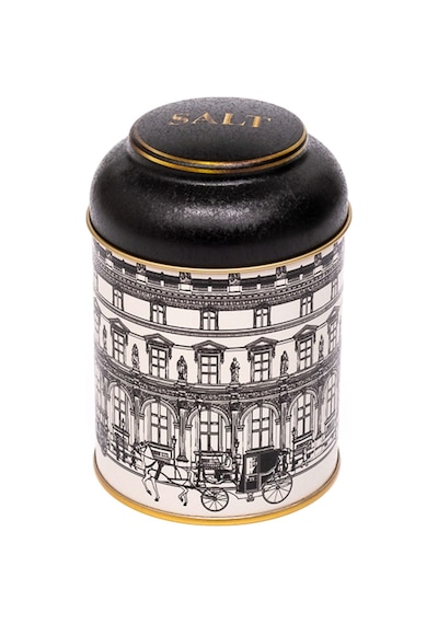 City Salt Desenli Yuvarlak Metal Kutu, 9 X 11 Cm, 0.6 Lt