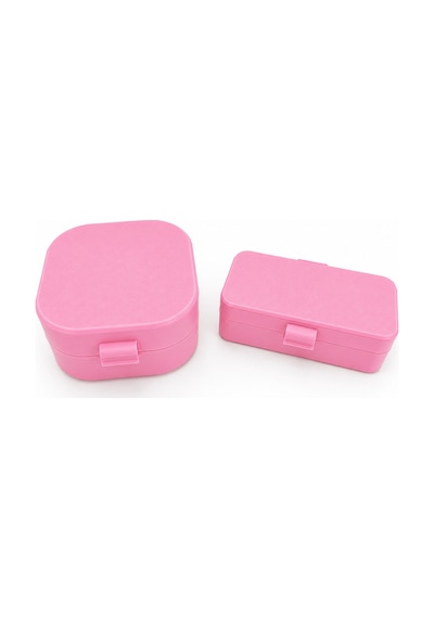 Kulak Çubuğu Ve Pamuk Seyahat Kabı 3d Baskı Taşınabilir Hijyenik Organizer Pembe