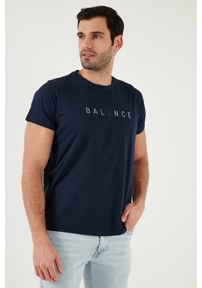 Buratti Pamuklu Slim Fit Bisiklet Yaka Erkek T Shirt 541Balance Açık Lacivert