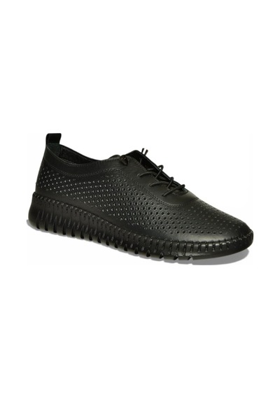 Fox Shoes Y555705103 Siyah Hakiki Deri Comfort Ortopedik Taban Kadın Ayakkabı Siyah