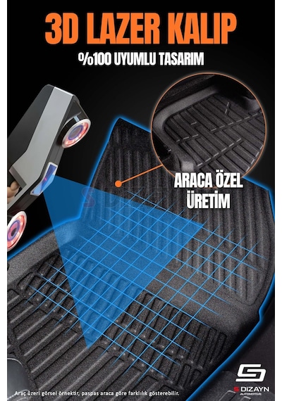 Drstuning S-dizayn Fiat Doblo Panelvan 3d Pro Havuzlu Ön 2'li Paspas 2010-2023 A+ Kalite