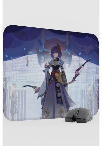 Kujou Sara Genshin Impact Anime Oyuncu V1 - 48x40 Xl Gaming Mouse Pad Fare Altlığı