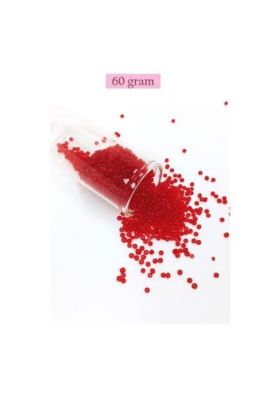 Dökme Cam Kum Boncuk 11/0 2 Mm - 60 Gram - Şeffaf Kırmızı - Bnc056 Diğer