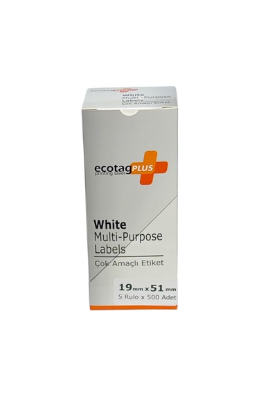Ecotagplus Dymo Muadili Etiket - 19 Mm X 51 Mm - 5 X 500 Adet - Eko Paket - 11355 1