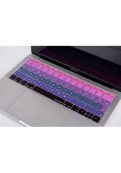 Laptop Apple Uyumlu MacBook Pro Klavye Koruyucu Ombre Uk-eu İngilizce 13inç A1708 - 12inç A1534 İle Pembe Mavi