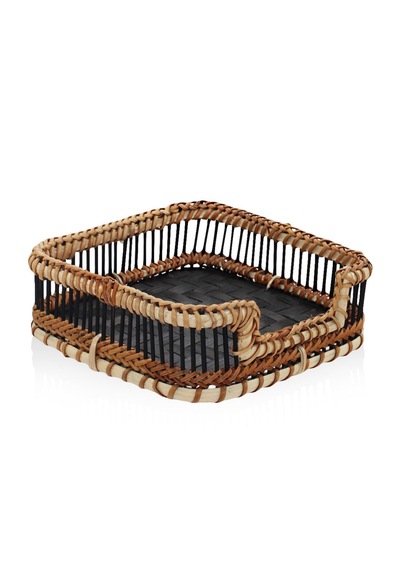 The Mia Bambu Peçetelik Siyah 18x4x6 Cm Dkr0598